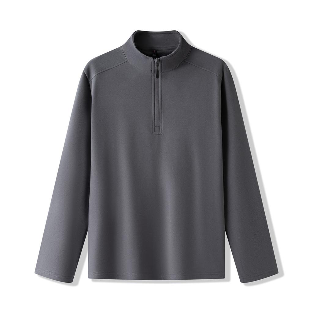 Men's Autumn Winter Fleece High Collar Warm Top Half Zip Pullover Sweatshirt Long Sleeve Base Layer Commuter Shirt