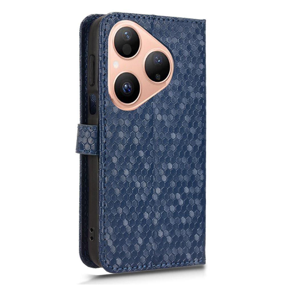 For Huawei Pura 80 Wallet Case Dot Pattern Imprint PU Leather Phone Cover with Wrist Strap