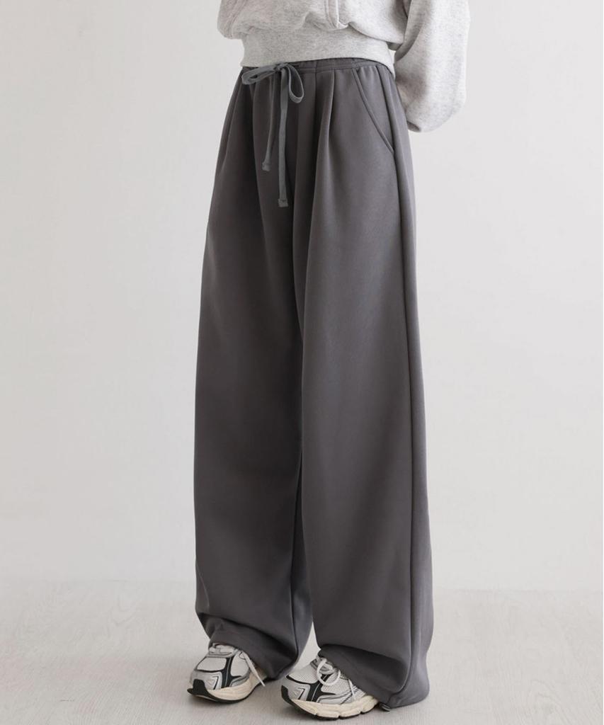 Ppaeppae Custom 2-Way Two-Pintuck Adjustable Hem Drawstring Wide Training Sweatpants 4 Colors (Short / Long 2 Types Of Length)