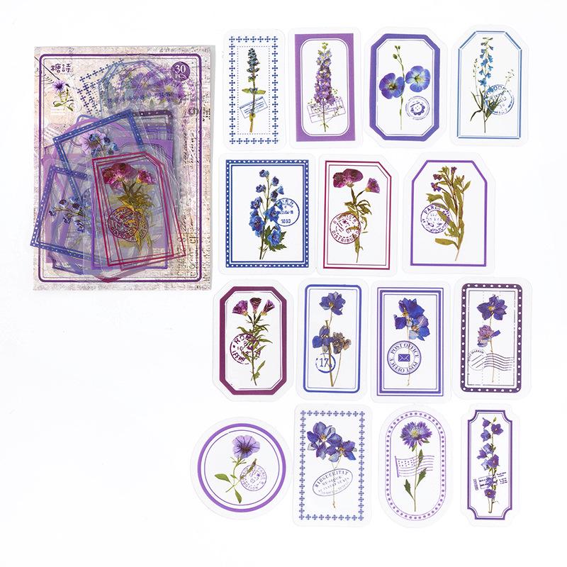 Sugar Poetry PET Stickers: Flowers In Mist Series - 30-Page Pack, 6 Floral Designs for Journals & DIY Projects