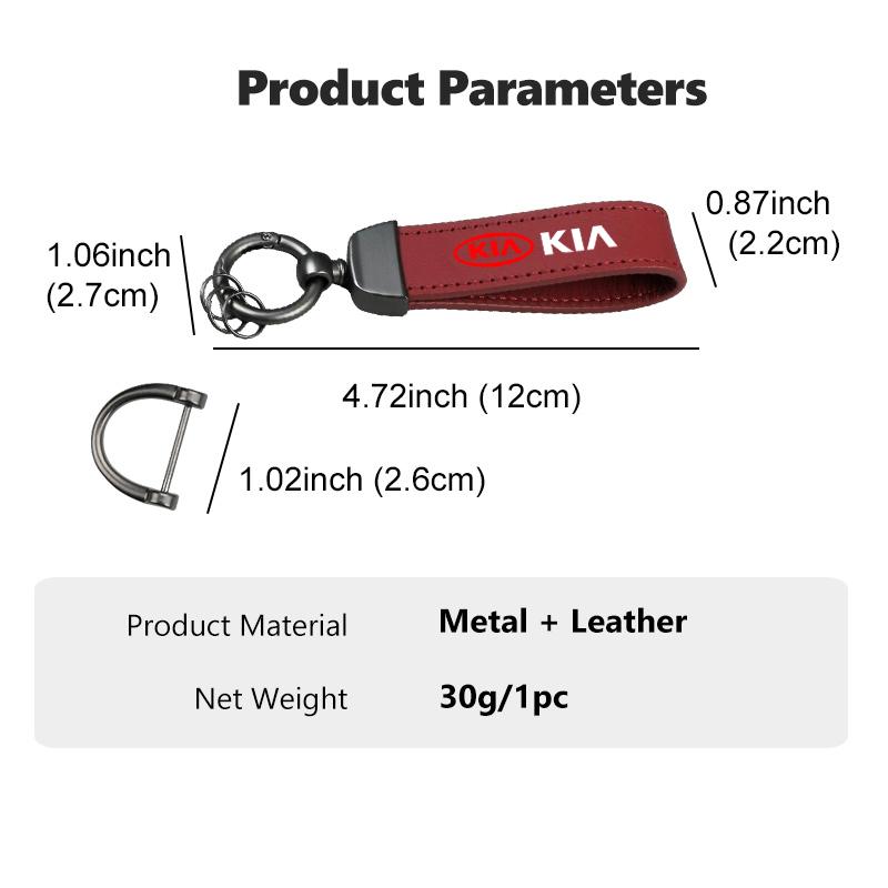 YNAZ6 Leather Rope Keychain Car Logo Keychain Classic Metal Key Holder Accessories For KIA Ceed Sportage Rio K5 K2 Optima Cerato Venga