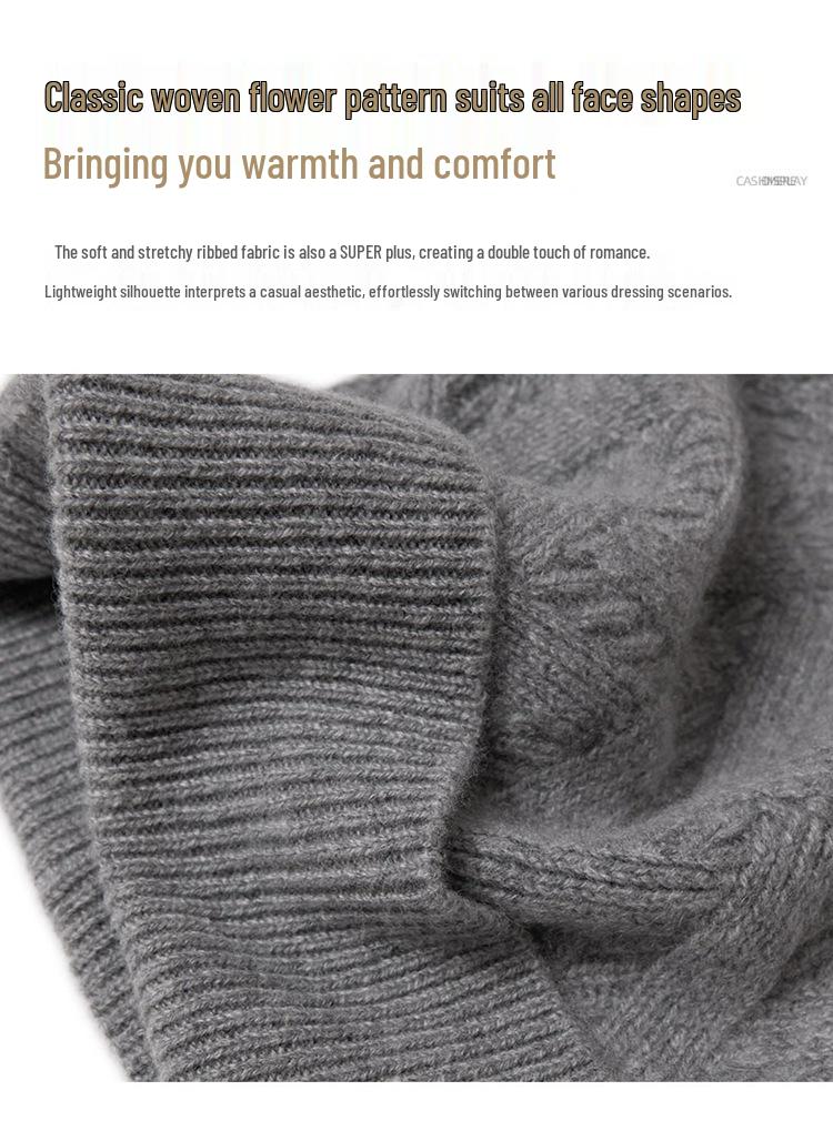 Unisex 100% Pure Goat Cashmere Hat: Warm, Fashionable, and Versatile Knit for Autumn and Winter