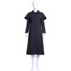 Wednesday Cosplay Costume Halloween Woollen Coat Women Trench Carnival Party Comic-con Role Playing Outfits