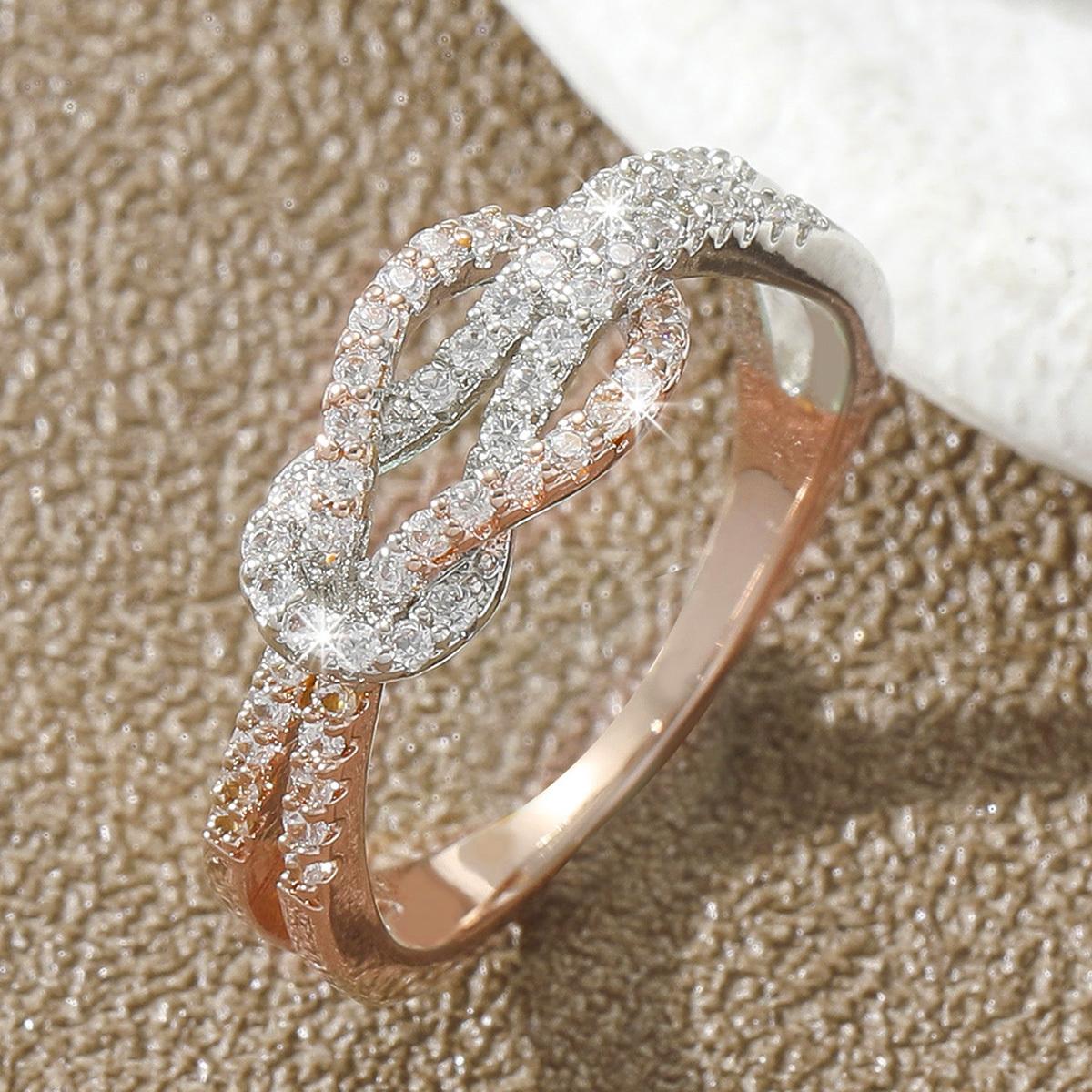 Высококачественное Двухцветное Золотое Кольцо  Скрученная Роза  9