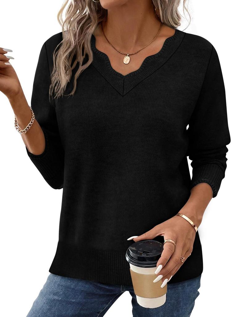 Women's Casual Solid Color Knitted Pullover Sweater - Autumn/Winter Collection