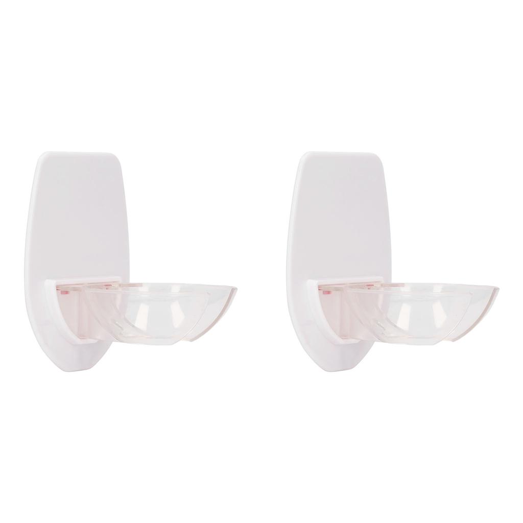 2Pcs Shower Wine Holder Transparent Plastic Simple Compact Easy Mounting Wine Glass Holder for