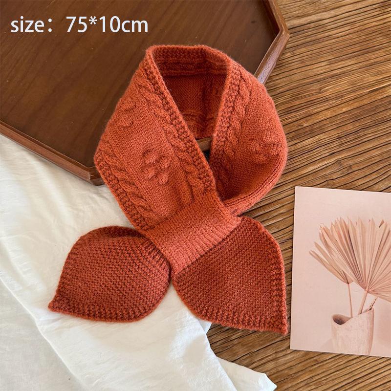 Autumn And Winter Children'S Scarf Cute Baby Warm Knitted Scarf Fashionable Boys And Girls Cross Scarf Neck Cover