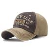 Unisex Distressed Embroidered Cotton Baseball Cap with Soft Brim for Sun Protection