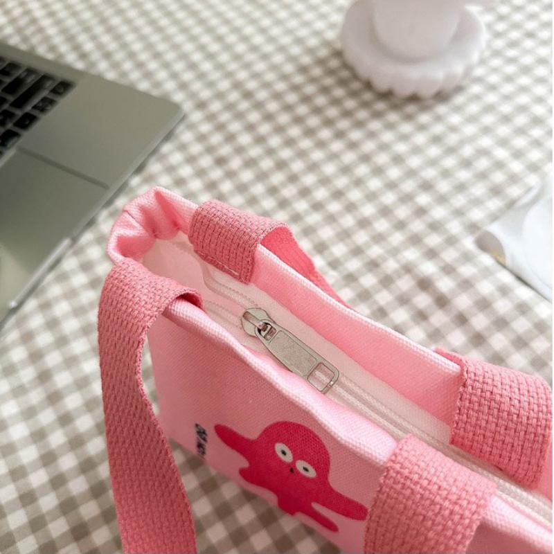 Canvas-Tasche Koreanischer Stil Kleine Taschen Damen-Handtasche Mini-Hand-Snack-Tasche Lunchtasche