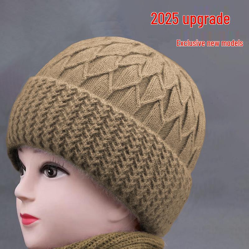 2025 Winter Collection: Plus Velvet Thickened Knitted Hats for Middle-Aged and Elderly