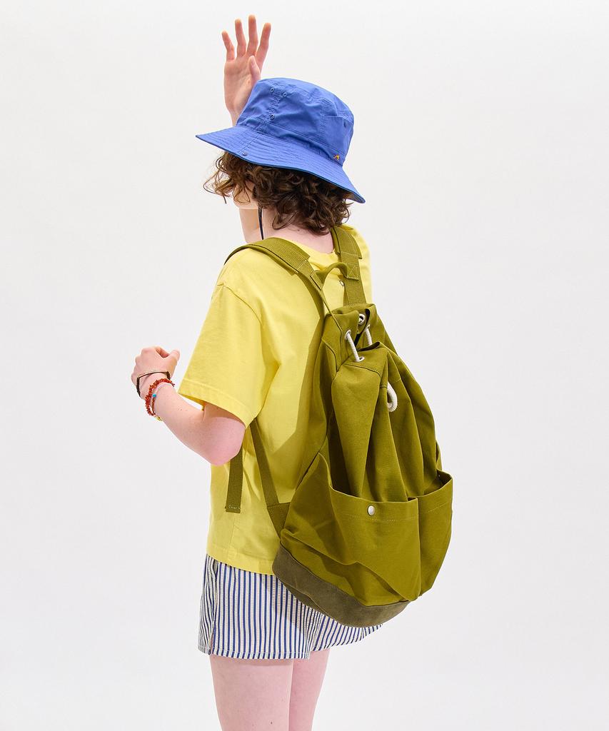 Hello Sunrise Hs Canvas Duffle Backpack_Olive Green & Khaki