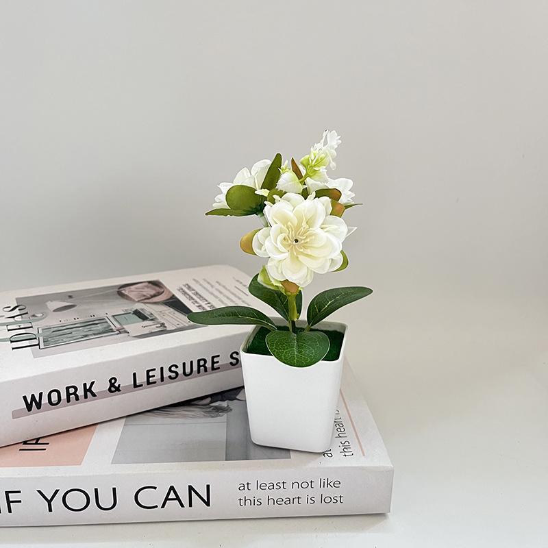 Miniature Chrysanthemum Bonsai Prop - Artificial Flower Decoration for Photography
