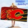 Calgary Flames Print Beach Towel, Large Soft Quick Dry Towel for Beach Camping Swimming