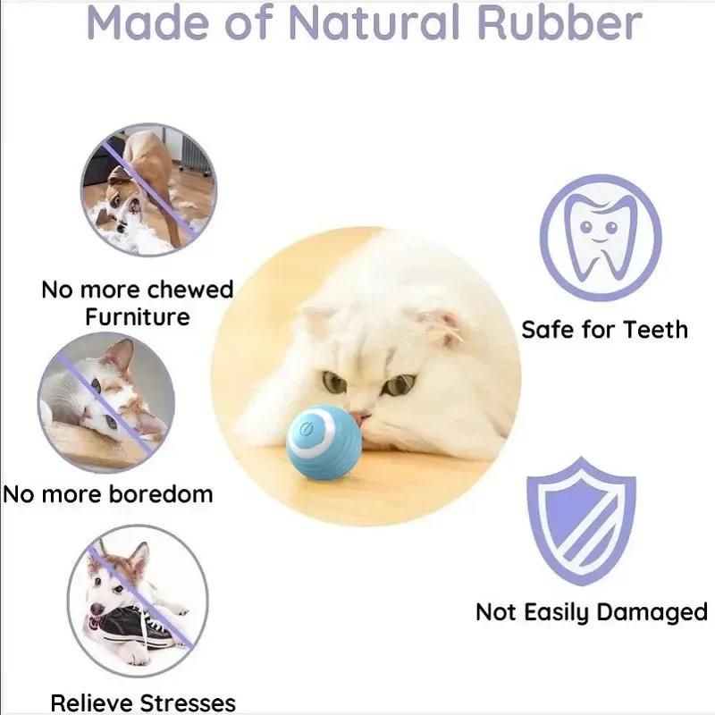 

Игрушки для кошек Аксессуары для кошек ABS Собака Перезаряжаемый USB Pet Интерактивный катящийся вращающийся мяч Smarts Электрические автоматические игрушки