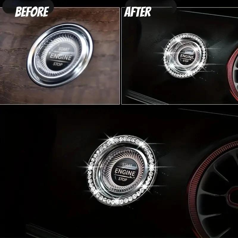 The Car Starts the Rhinestone Decoration Ignition Ring with Diamond Decoration Ring with One Button