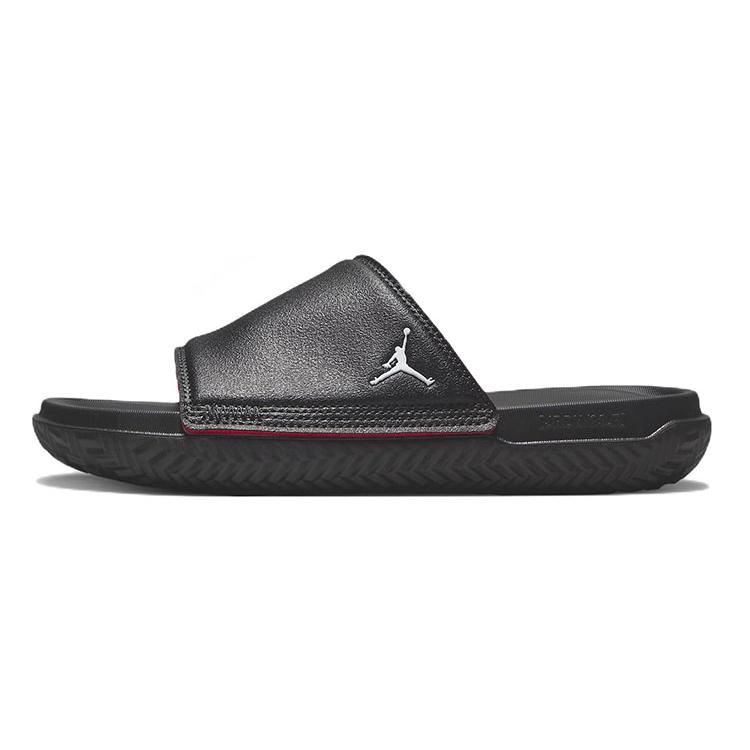 

New Jordan Play Quiet Kids Slippers Black White Red Teenagers DN3596-060 37.5