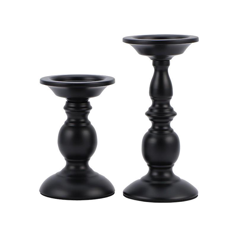 Nordic Two-Tone Gold & Black Metal Candlestick - Luxury Minimalist Scented Candle Holder for Home & Wedding Decor
