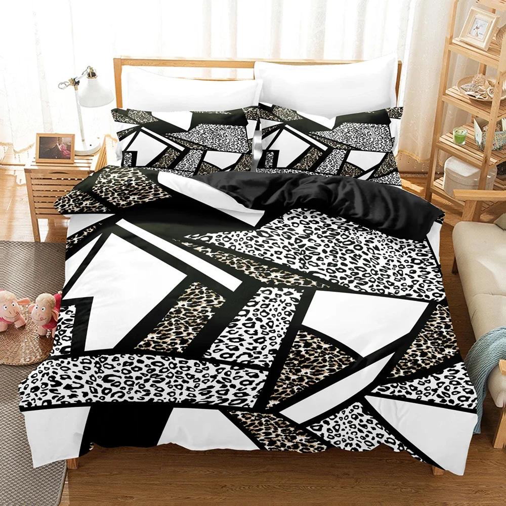 Comforter Gold Chain Leopard Leopard Print Comforter King Size Women Cheetah Home Hotel Room Soft Bedding Sets 3D