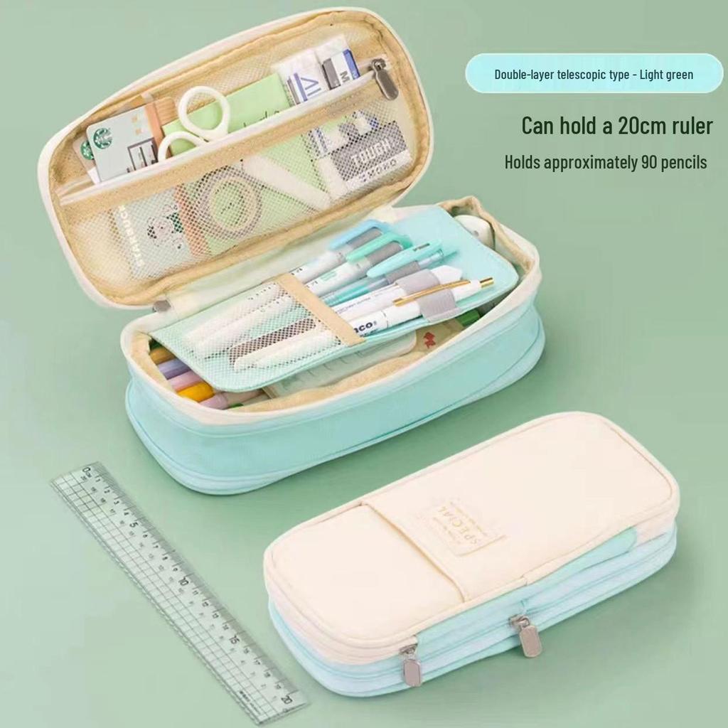 Large-Capacity Dirt-Resistant Pencil Case for Primary and Junior High School Girls - Stylish and Simple Design