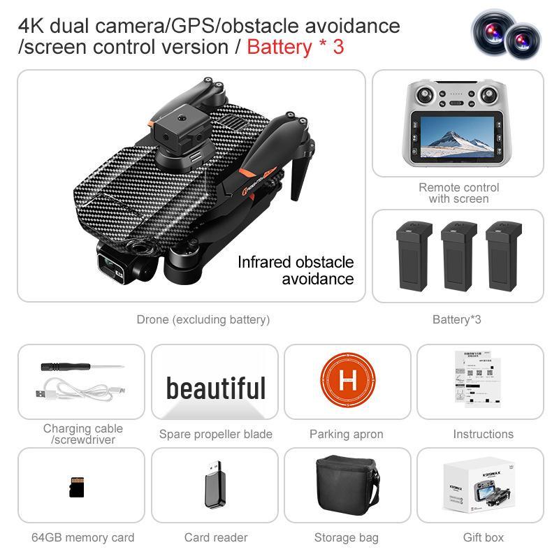 K919MAX 4K Drone with Three-Axis Gimbal, Obstacle Avoidance, and Screen Control for Aerial Photography