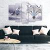 Five Piece Picture Canvas Print Wolf Forest Fog Nature Grey