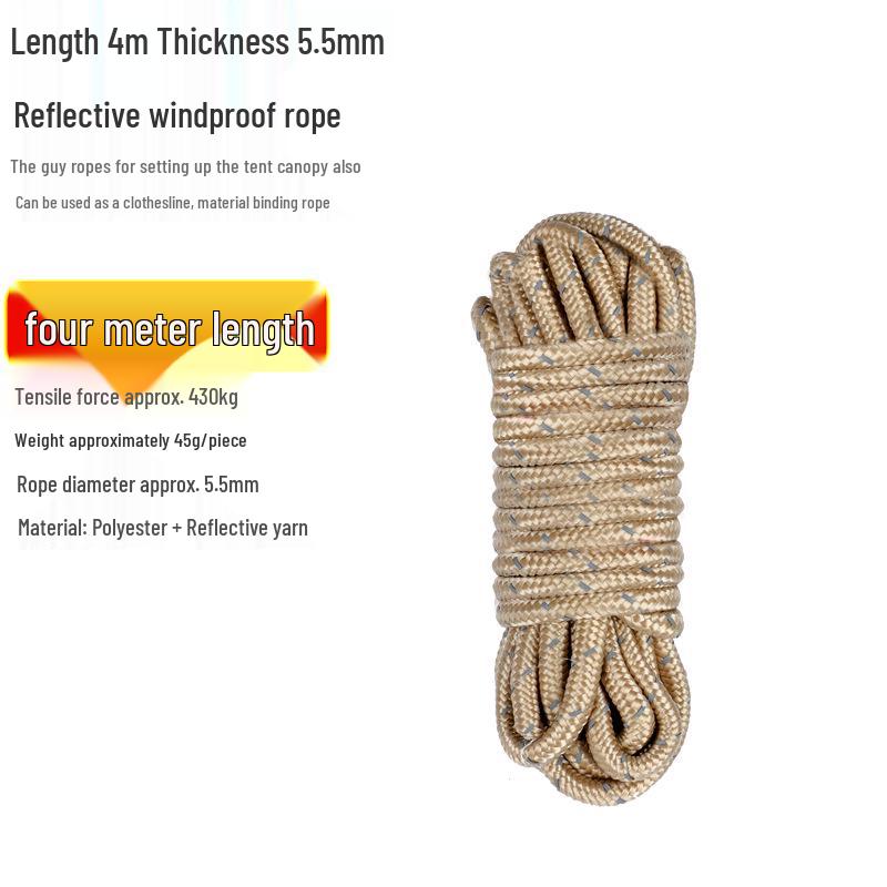Reflective Wind Rope for Camping Tents - 4mm & 6mm Guy Rope