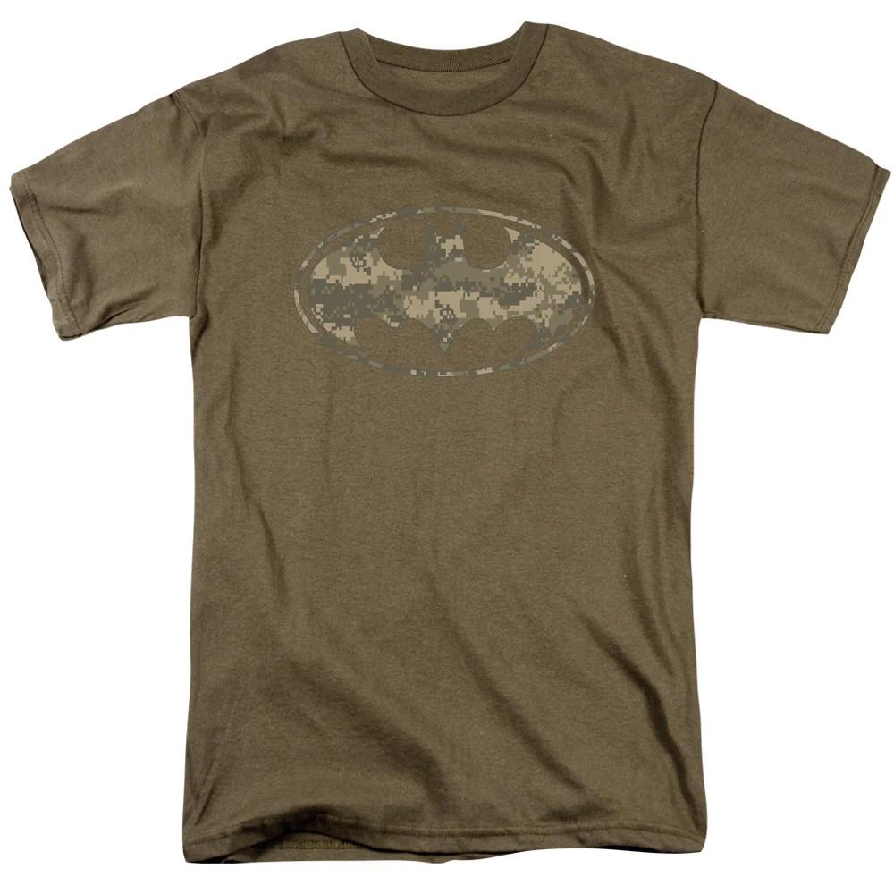 Batman Army Camo Shield Mens T Shirt Safari Green