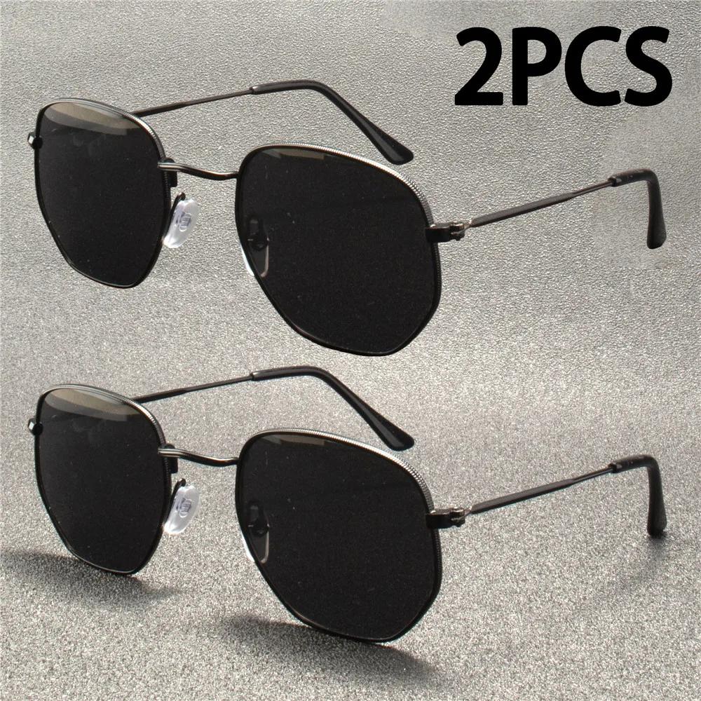 Vintage Metal Men Sunglasses Brand Designer Sun Glasses Women Female Classic Driving Eyewear