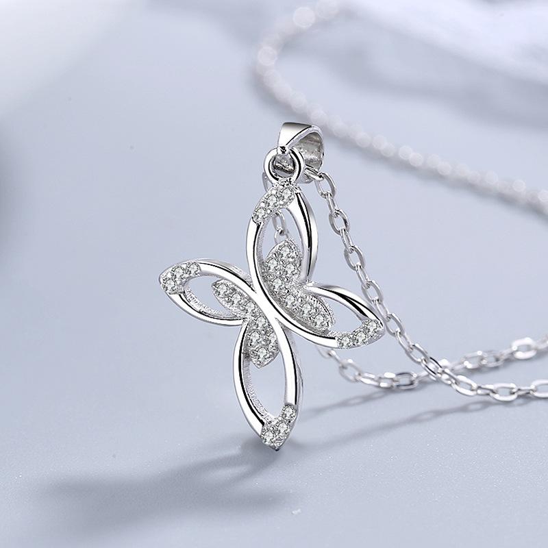 S925 Neue Frische Schmetterling Anhänger Koreanischen Stil Mode Spezielle-Interesse Design Sinn Anhänger Silber