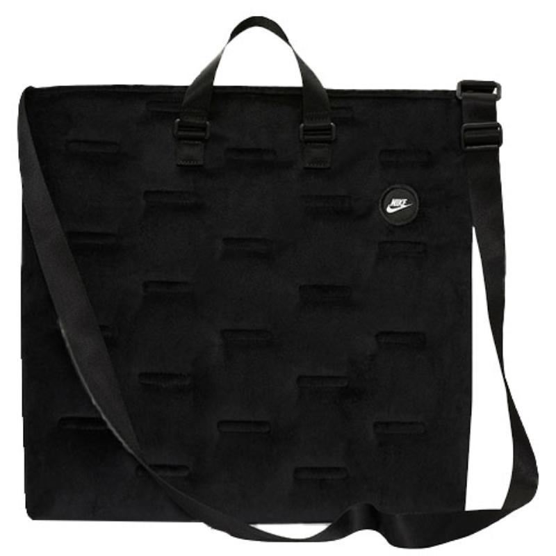 Nike Heritage Velour Fabric Tote Bag, Shopping Bag, Portable Crossbody Bag, Shoulder Bag Unisex Black Casual DB4196-010