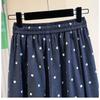 2026 Summer Cotton Linen Polka Dot Trousers Women's Loose Wide Leg Versatile Nine Point Harem Pants Korean Version Lantern Pants