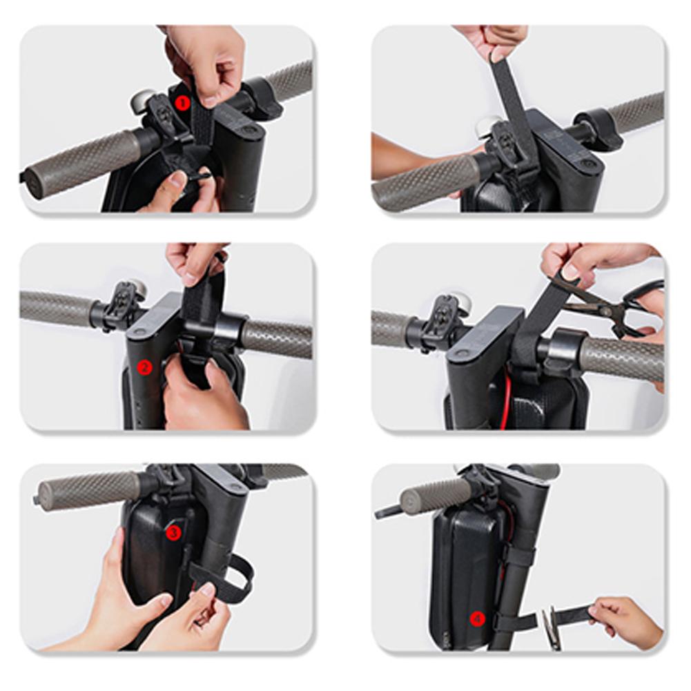 Electric Scooter Storage Bag Portable Handlebar Mounted Organizer Hard Shell Large Capacity Night Reflective for M365 PRO 2