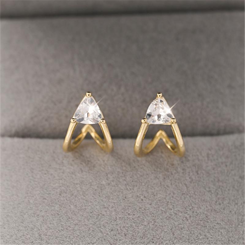 

925 Sterling Silver Plating 14K Hollowed Heart Stud Earrings for Women Clear CZ Cute Piercing Earrings Shiny Jewelry Date Gift золотой