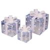3 Pcs/Set Christmas Lighted Gift Boxes LED Light Up Stackable Nesting Box with Bow for Christmas Indoor Outdoor Home Yard Lawn Decor