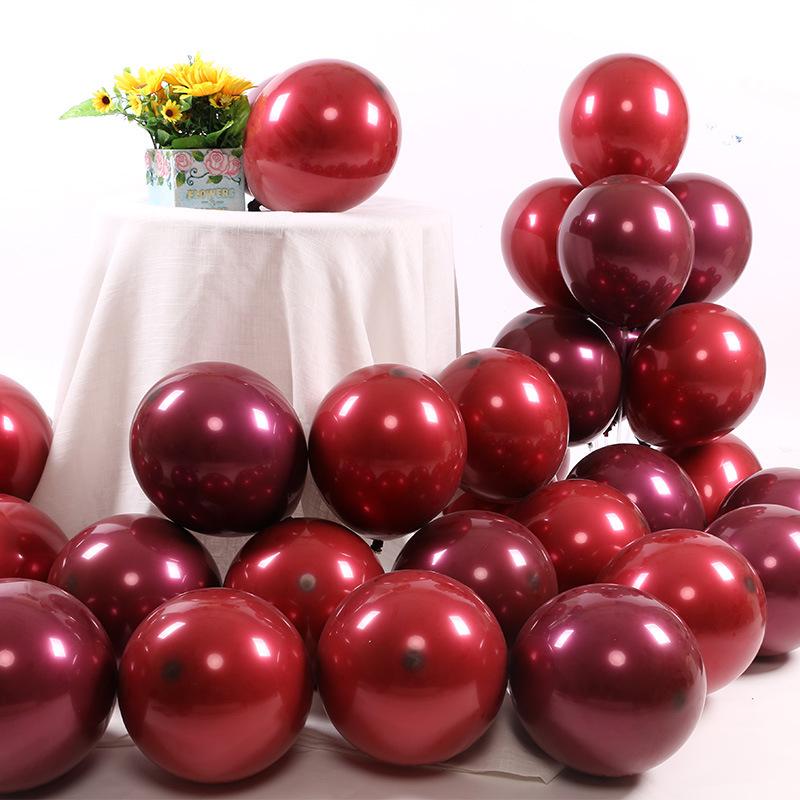 Cherry Red Double Layer Latex Balloons for Weddings and Festivals