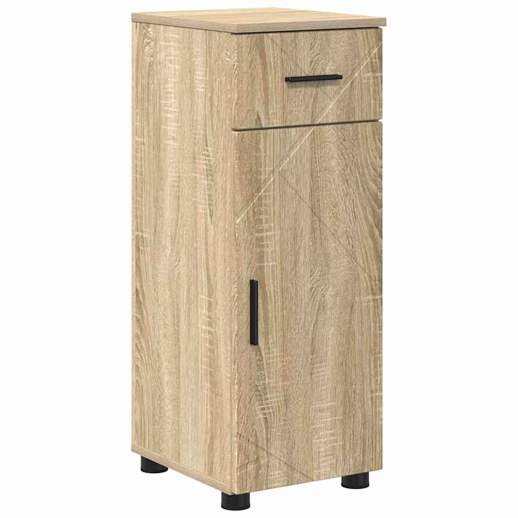 Bathroom Furniture Set 4 Pcs Sonoma Oak Engineered Wood & Metal