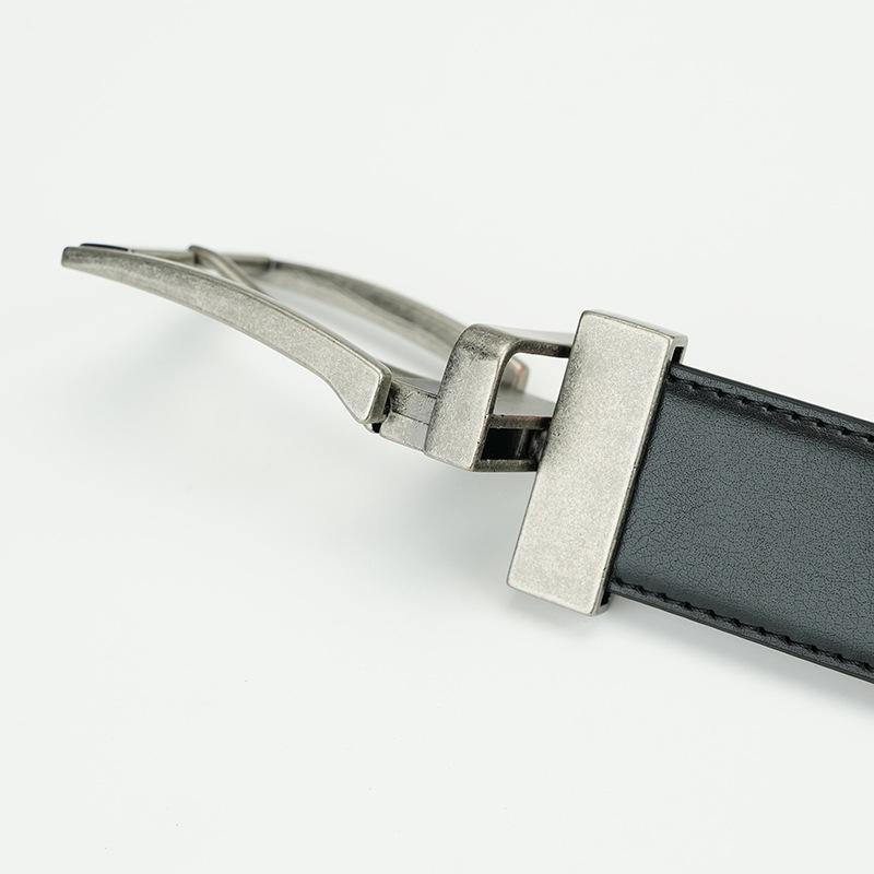 Men's Casual Leather Pin Buckle Rotary Switching Between Two Sides Can Wear Cowhide Two-layer Leather Pants Belt