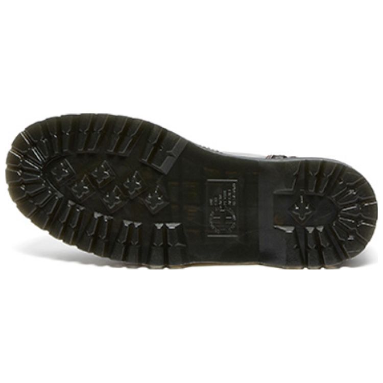 Dr.. Martens Piele Talpă Groasă Vârf Rotund 8 Șireturi Bocanci Scurți Bocanci Unisex Roșu Intens 27311626