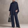 ZANZEA Women 3/4 Sleeve Asymmetrical Blouse And Long Pants Breathable Casual Two Piece Suit Sets