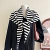 Wool Blend Stripe Triangle Neck Gaiter - Versatile, Warm, Soft Women's Scarf
