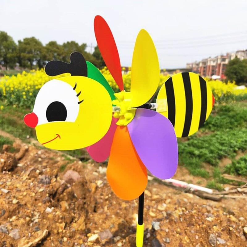 Garden Pinwheels Whirligigs Wind Spinners Windmill Toy for Kid Yard Lawn Decorations 3D Animal Decorative Garden Stakes