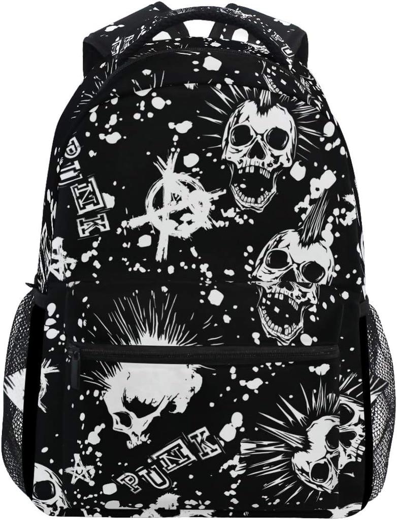 Schwarz Weiß Schachbrett Rucksack Kariert Schultasche Tagesrucksack Reise Wandern Camping Schule Laptoptasche