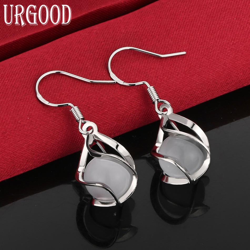 925 Sterling Silver 13mm Pearl Earrings Wedding Jewelry