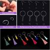 Tassels for Jewelry Making 48 pcs Leather Tassel Keychain Charms Bulk with 96pcs Jump Rings for Earrings for Key Chain C