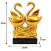 Romantic Swan Couple Sculpture | A Timeless Emblem of Love & Harmony | Adds a Touch of Elegance To Any Space – Pack of 1, Golden