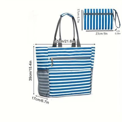 1 Stück Strandtasche Wasserdicht Faltbar Große Kapazität Leicht Tragbar Reise Aufbewahrungstasche für Outdoor Schwimmen Urlaub