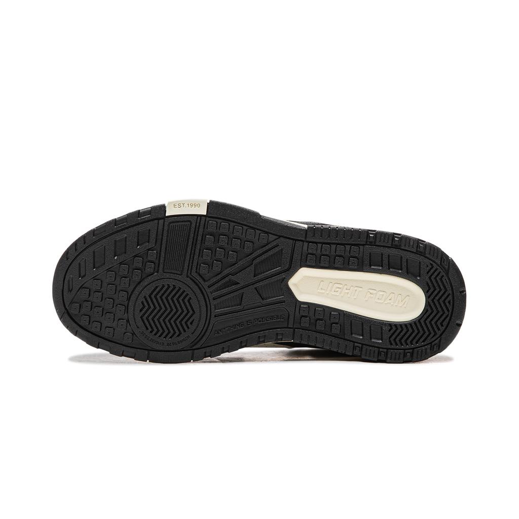 Li Ning Wave MID FLEECE Thermal Slip Resistant Mid top Skateboard Shoes Unisex Black White AGCV381-3