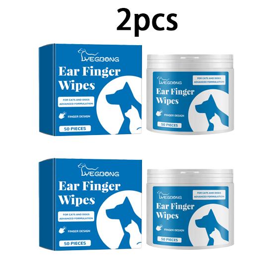 Yegbong disposable pet cleaning finger covers, cat and dog ear cleaning wipes, pet care and nursing appliances to reduce ear odor 50pcs