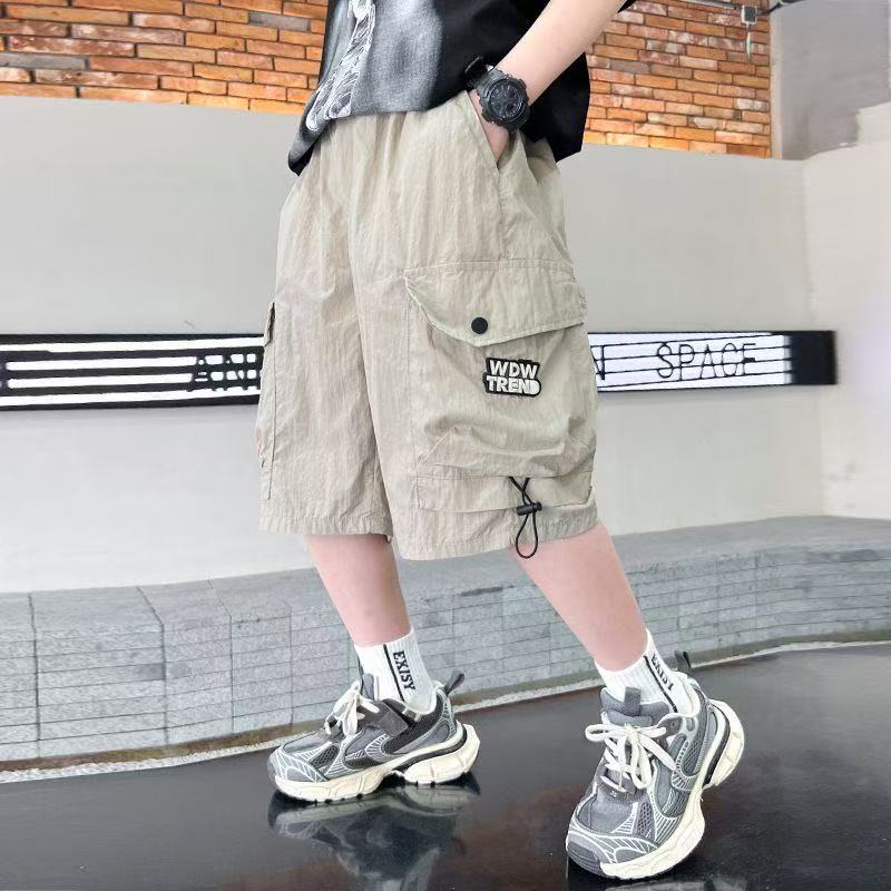 

Летние шорты для мальчиков, укороченные брюки, быстросохнущие брюки, детские рабочие брюки для мальчиков, тонкий стиль Ice Silk 150