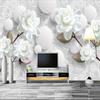 Custom Mural Wallpaper European Style 3D Stereoscopic Relief Flower Circle Ball TV Background Wall Decor Wallpaper Living Room